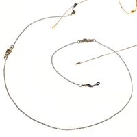 Bronze-colored metal non-slip chain, with belt buckle, for glasses and masks GL133