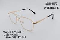 Metal ultrathin men's frames with spring hinges Wilibolo G95-280