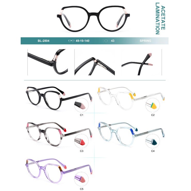 Plastic frames for glasses, acetate lamination with spring hinges Big City BL-2804