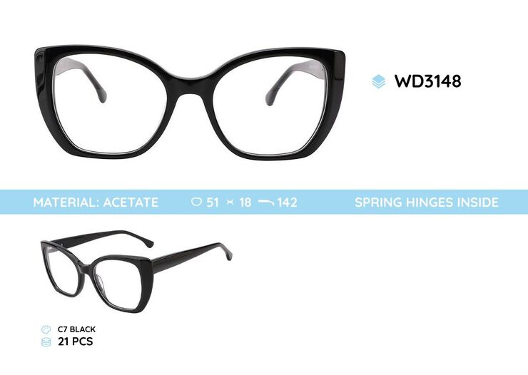 Plastic acetate eyeglasses frame for women WD3148
