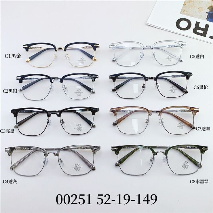 Оправа гибридная, металл + TR90, линзы с Blue Block покрытием SANTA 00251