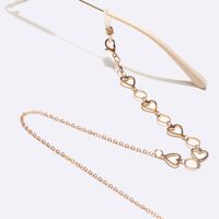 Gold-colored metal non-slip chain, with round and heart, for glasses and masks GL1613