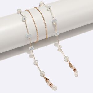 Gold-colored metal non-slip chain, with natural stone opal, for glasses and masks GL1536
