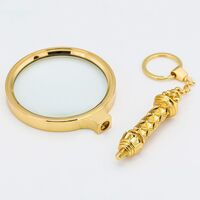 Magnifier, magnifying glass with handle 金-花60-XX, diameter: 46 mm, magnification: 8X