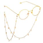 Metal non-slip chain, with a peach heart, for glasses and masks GL694