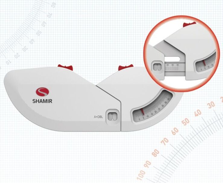 Frame face angle measuring ruler