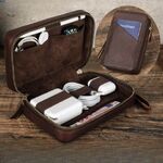 Сумка-барсетка-чехол для очков и девайсов из натуральной кожи с ремешком и молнией CF1149