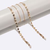 Металлическая нескользящая цепочка золотого цвета, с золотыми сердцами, для очков и масок GL1565