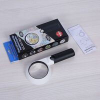 Magnifier with universal backlight, magnifying glass with handle 7510L-XX, diameter 75 mm, magnification: 5Х, 20Х