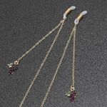 Gold-colored metal non-slip chain, with pendant grape, for glasses and masks GL354