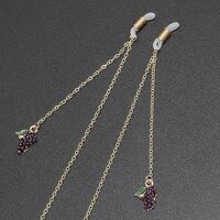 Металлическая нескользящая цепочка серебряного цвета, с подвеской в виде винограда, для очков и масок GL354