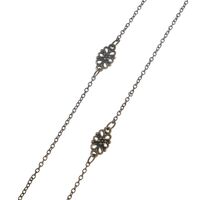 Bronze-colored metal non-slip chain, with hollow flower, for glasses and masks GL126