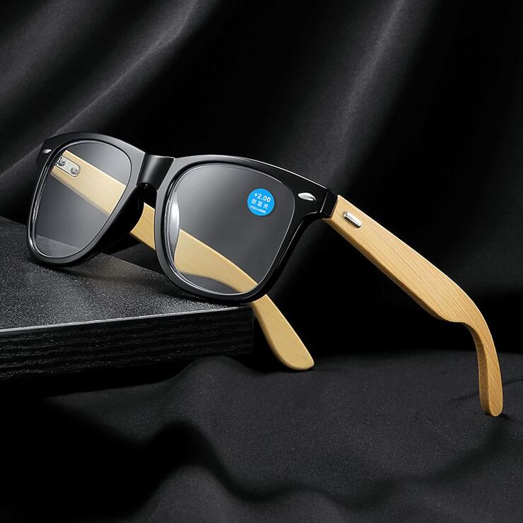 Bamboo glasses for reading, with Blue ray cut protection, diopters from 0.00 to +4.00, RMC=62-64, KY317-4毛竹老花