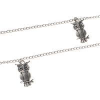 Metal non-slip chain, with silver owl, for glasses and masks GL051