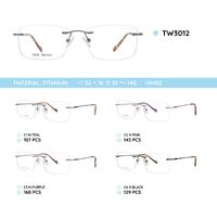 Rimless titanium metal frame TW3012