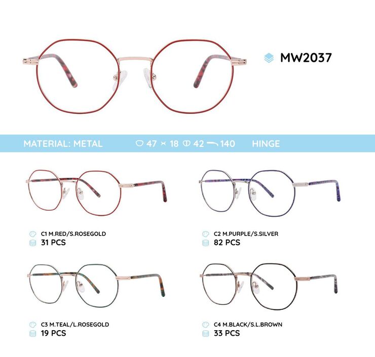 Metal women's frame for glasses MW2037