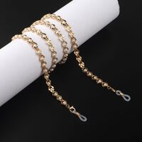 Металлическая нескользящая цепочка золотого цвета, с жемчугом, для очков и масок GL973