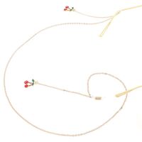 Металлическая нескользящая цепочка золотого цвета, с подвеской в виде вишни, для очков и масок GL242