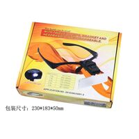 Binocular magnifier with backlight, magnifying glass with head mount 9892B-XX, magnification: 1X, 1,5X, 2X, 2,5X, 3,5X