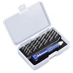Universal magnetic screwdriver set, 25 nickel-plated magnetic elements in 1 with plastic case