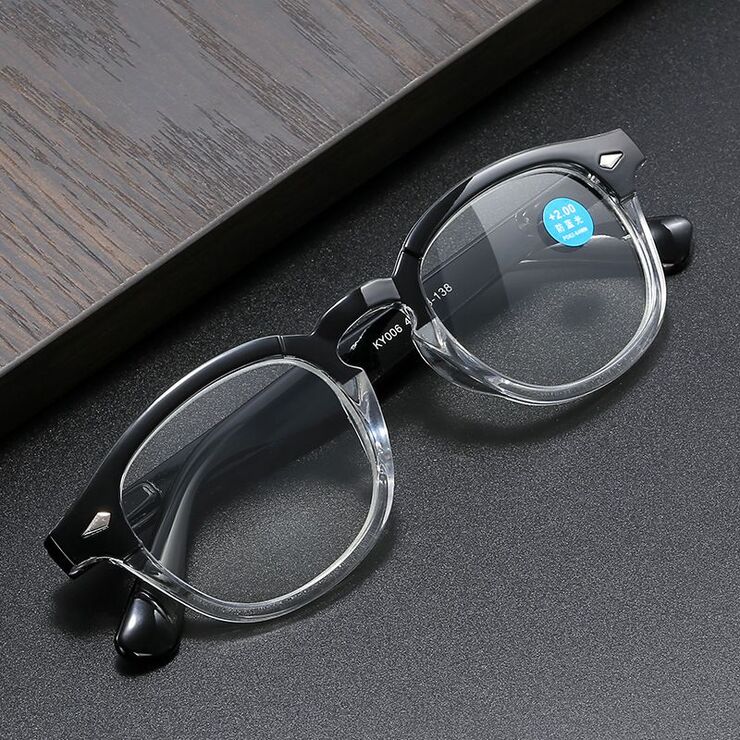 Plastic glasses for reading, with Blue ray cut protection and flex hinges, diopters from 0.00 to +4.00, RMC=62-64, KY006