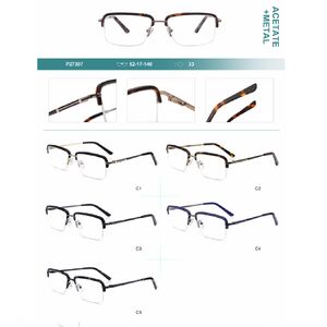 Combined nylor frames for glasses, acetate + metal, with spring hinges Big City P27307