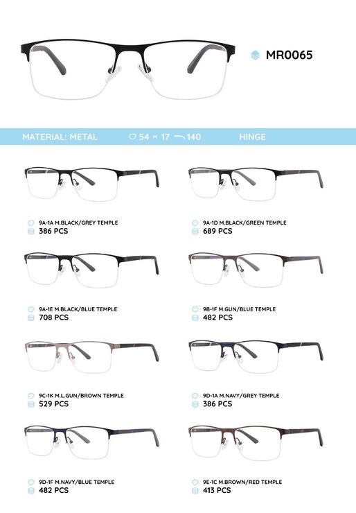 Metal frame with temples made of TR-90 material MR0065