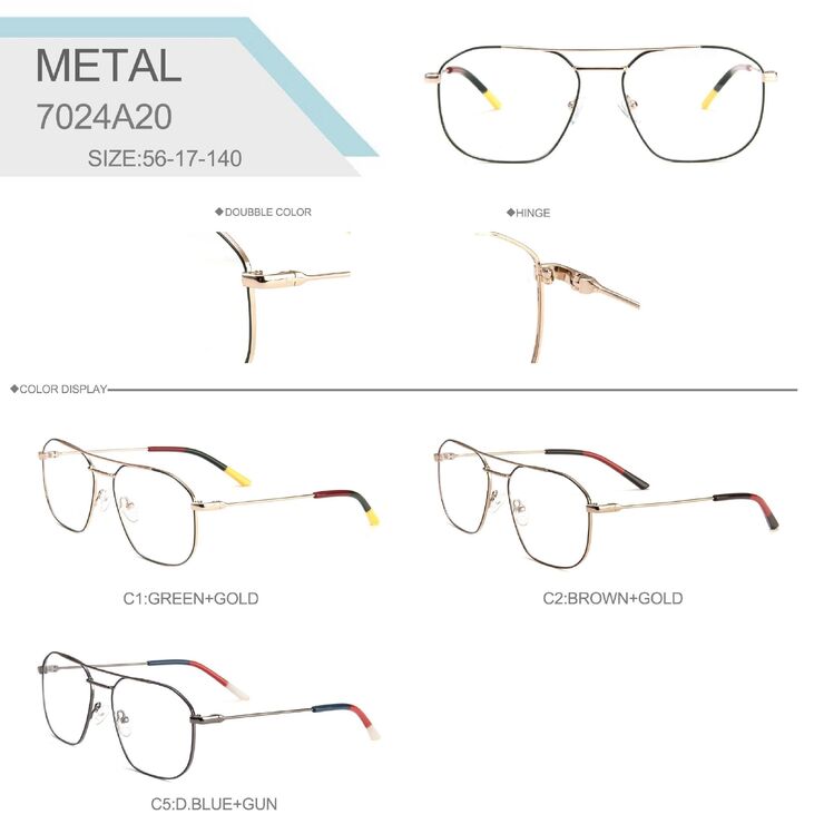 Metal frames for glasses Big City 7024A20