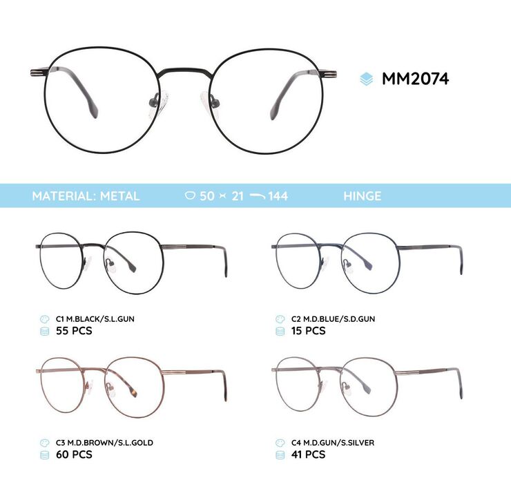 Metal men's frame for glasses MM2074