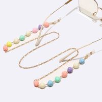 Gold-colored metal non-slip chain, with color flower, for glasses and masks GL1450