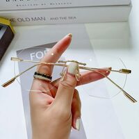 Metal rimless glasses with Blue ray cut 9722-GT