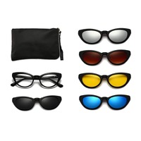 Оправа El Dorado с комплектом поляризационных солнцезащитных насадок (клипон) на магните 2351T (5 штук)