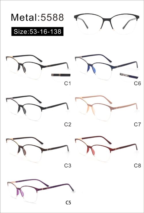 Оправа металлическая полуободковая с мягким носоупором и флексом 5588-DA