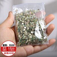 Set of rhinestones with flat bottom for decorating frames and glasses PD0022, colors: white and AB, 1.3-6.5 mm