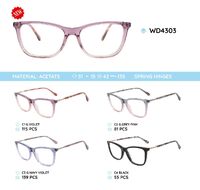 Plastic acetate eyeglasses frame for women with spring hinges WD4303