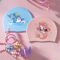 Шапочка для плавания силиконовая водонепроницаемая детская GJ880-YU