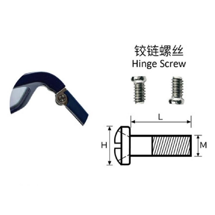 Винт для крепления дужек очков