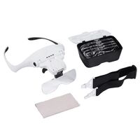 Binocular magnifier with backlight, magnifying glass with head mount 9892TSC1-XX, magnification: 1X, 1,5X, 2X, 2,5X, 3,5X