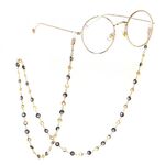 Gold-colored metal non-slip chain, with flower and yeye, for glasses and masks GL263
