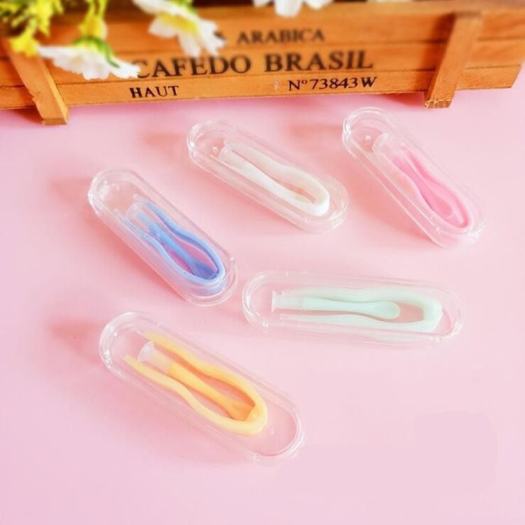 Plastic tweezers and stick with individual color packaging XY2000-1 tweezers length 5.9 cm