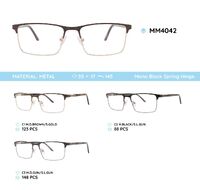 Metal men's frame for glasses with spring hinges MM4042