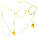 Gold-colored metal non-slip chain, with natural shell, for glasses and masks GL767