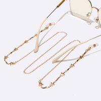 Gold-colored metal non-slip chain, with hollow star, for glasses and masks GL1583