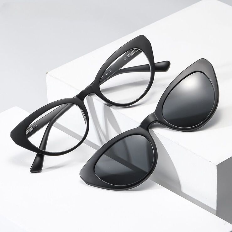 Plastic frame with flex + polarized sun protection magnet clip-on El Dorado EL2351D