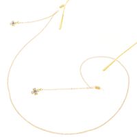 Металлическая нескользящая цепочка золотого цвета, с подвеской-крестик со стразами, для очков и масок GL225