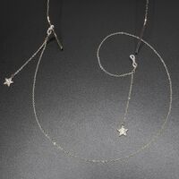 Металлическая нескользящая цепочка, с подвеской звезда и стразами, для очков и масок GL388