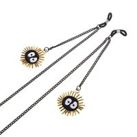 Металлическая нескользящая цепочка черного цвета, с подвеской угольные шарики, для очков и масок GL843