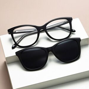 Оправа пластиковая TR90 с флексом + комплект из 5 поляризационных солнцезащитных насадок (клипон) на магните El Dorado EL1208