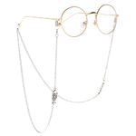 Silver-colored metal non-slip chain, with fish, for glasses and masks GL054