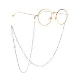 Steel-colored metal non-slip chain, withheart, for glasses and masks GS012